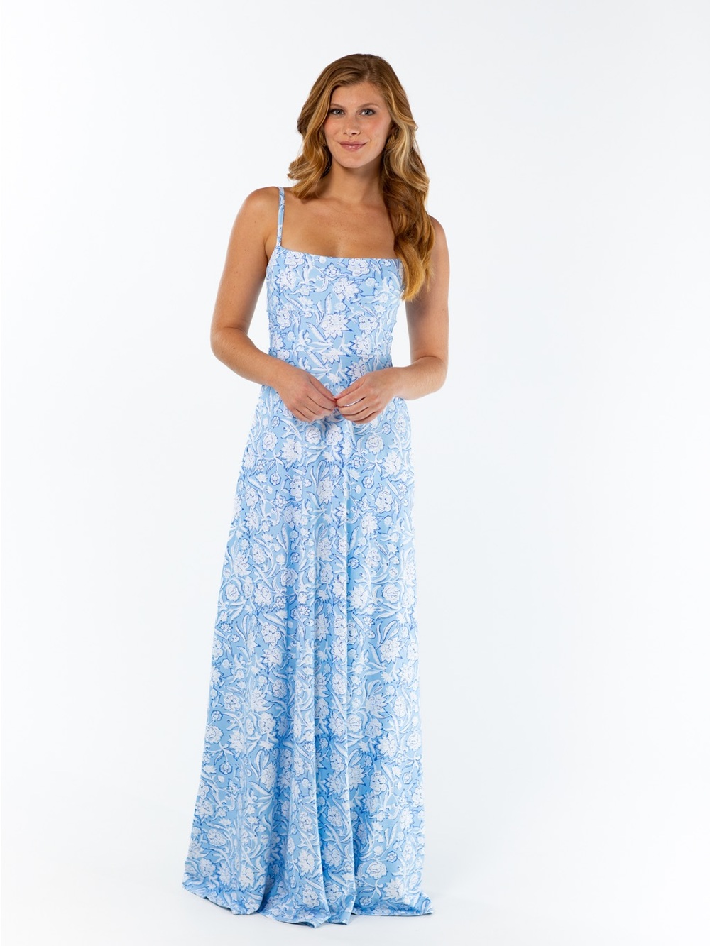 Smith & Quinn Blue floral maxi dress (M)